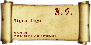 Migra Inge névjegykártya